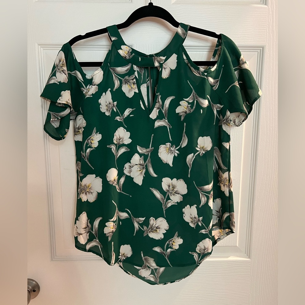 Sienna Sky green peekaboo should blouse